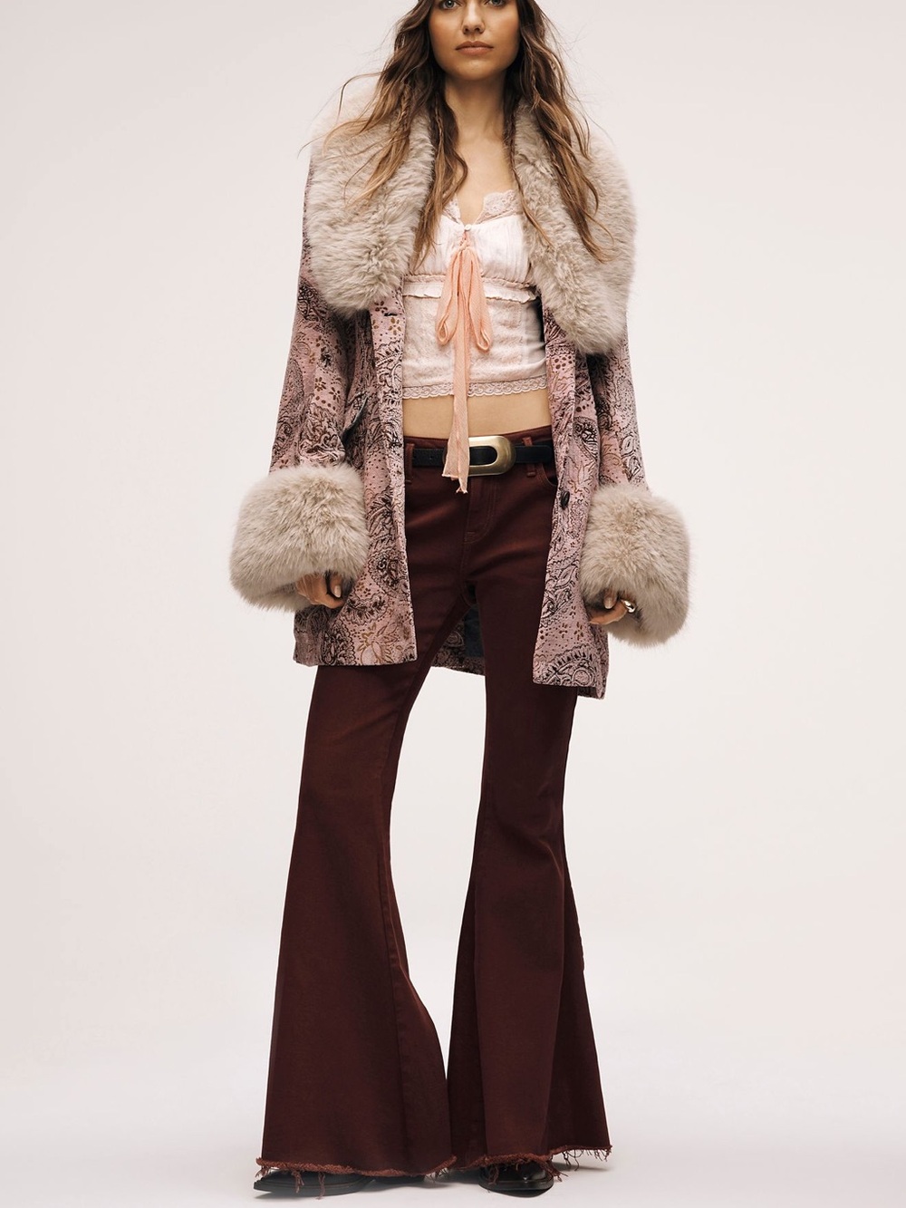 Free People Arlo Lace Too in Cream Pink - Picture 5 of 11